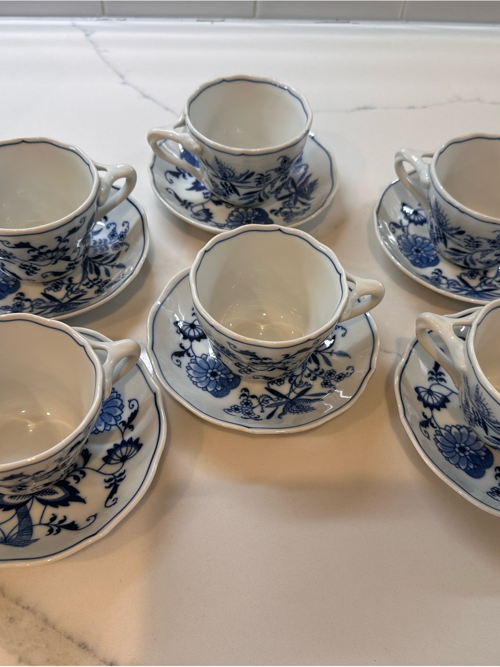 Blue Danube FEG Japan set with 6 cups + 6 saucers